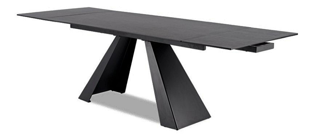 Rozkládací jídelní stůl 160-240 cm Shelia (šedá + černá) (pro 6 až 8 osob)