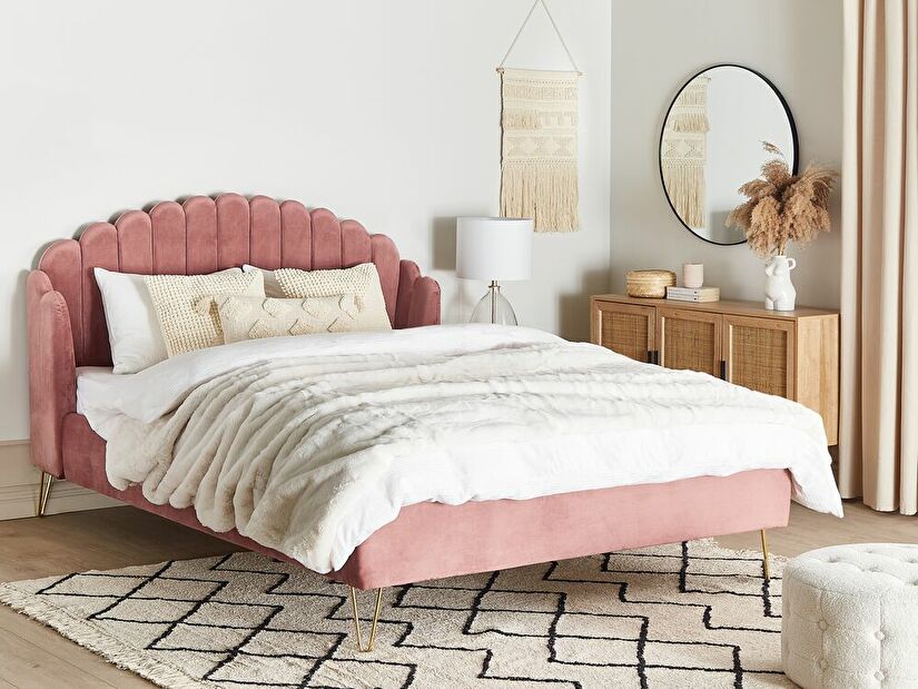 Manželská postel 180 cm Alise (růžová) (s roštem)