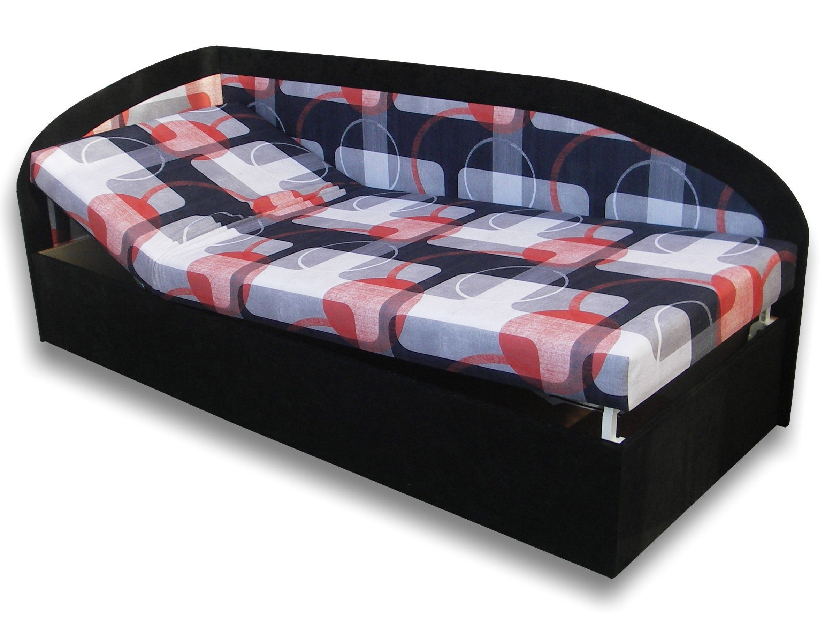 Jednolůžková postel (válenda) 80 cm Krista (Černá 39 + Mimi 21) (L)