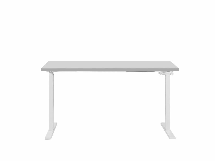 Psací stůl DESIRE II (130x72 cm) (šedá + bílá) (manuálně nastavitelný)