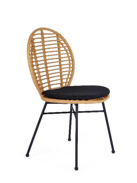 Ratanová židle Kathey (přírodní + černá)
