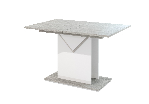 Jídelní stůl Tonfir (světle šedá + lesk bílý) (pro 6 až 8 osob)