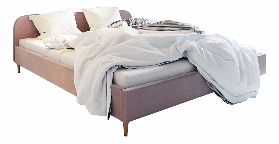 Manželská postel 120 cm Lon (světle růžová) (bez roštu a úložného prostoru)