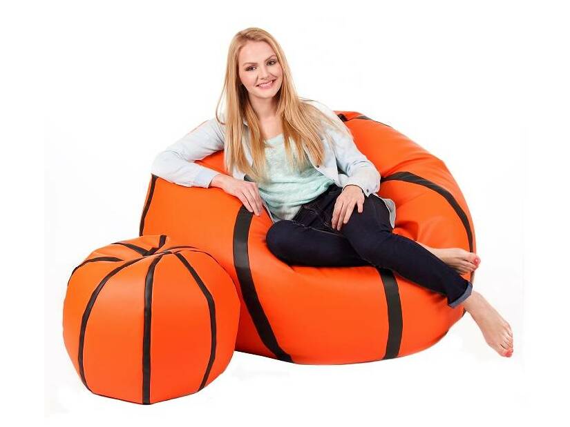 Set sedacích vaků Basketbal XXXL + L (oranžová + černá)