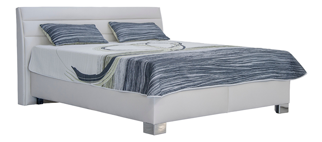Manželská postel 180 cm Blanár Vernon (bílá) (s roštem a matracím Linda)