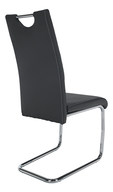 Jídelní židle Abalia New (tmavě šedá + chrom)