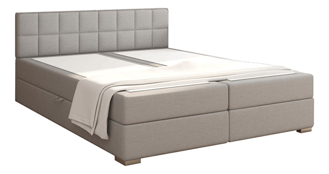 Manželská posteľ Boxspring 180 cm Ferrati (světle šedá) *výprodej