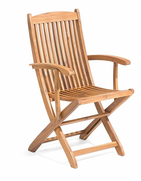 Set 2 ks. zahradních židlí MALI (světlé dřevo + oranžová)