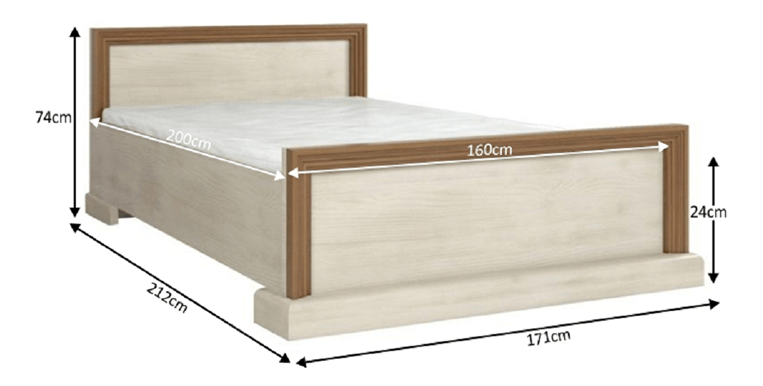 Manželská postel 160 cm Regnar L1 (s roštem)