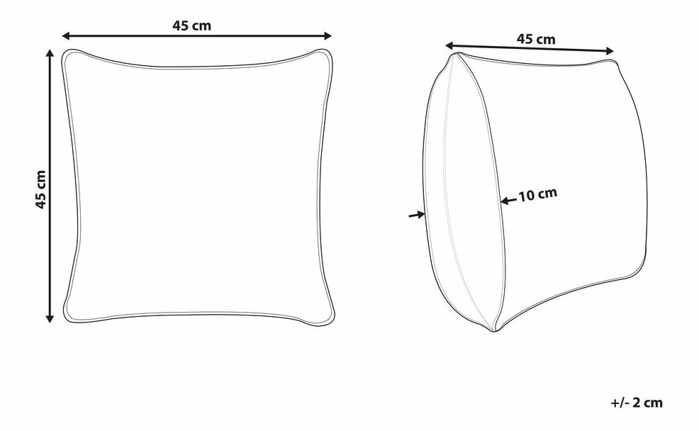 Sada 2 ozdobných polštářů 45 x 45 cm Marina (černá)