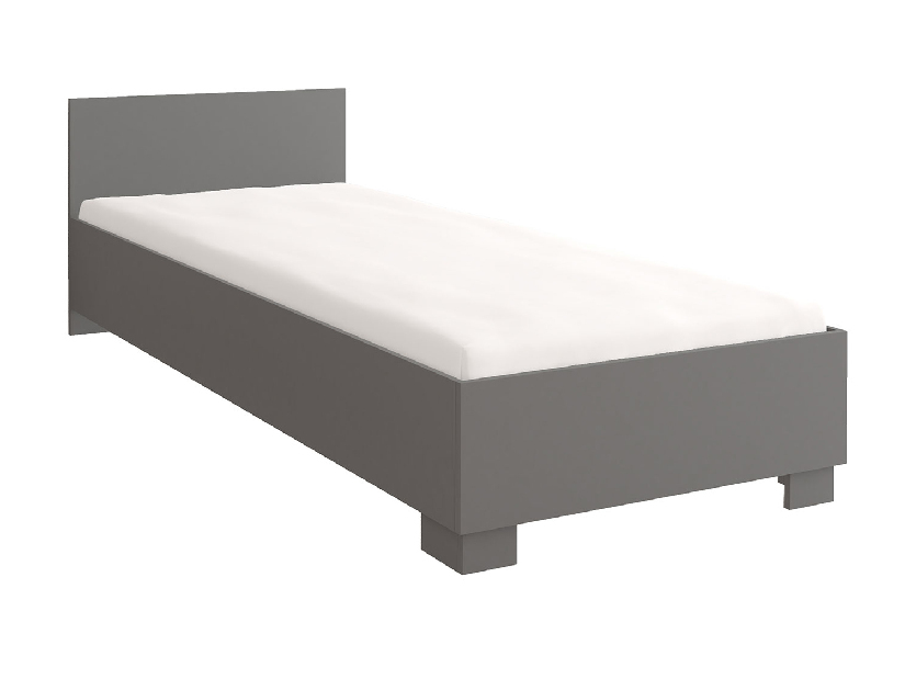 Jednolůžková postel 90 cm Oleg II (bílá + šedá)