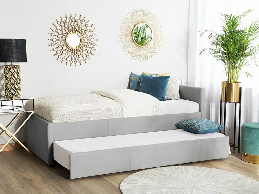 Rozkládací postel 80 cm MERMAID (s roštem) (světle šedá)