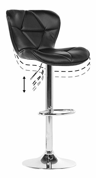 Set 2 ks. barových židlí VILLE (černá)