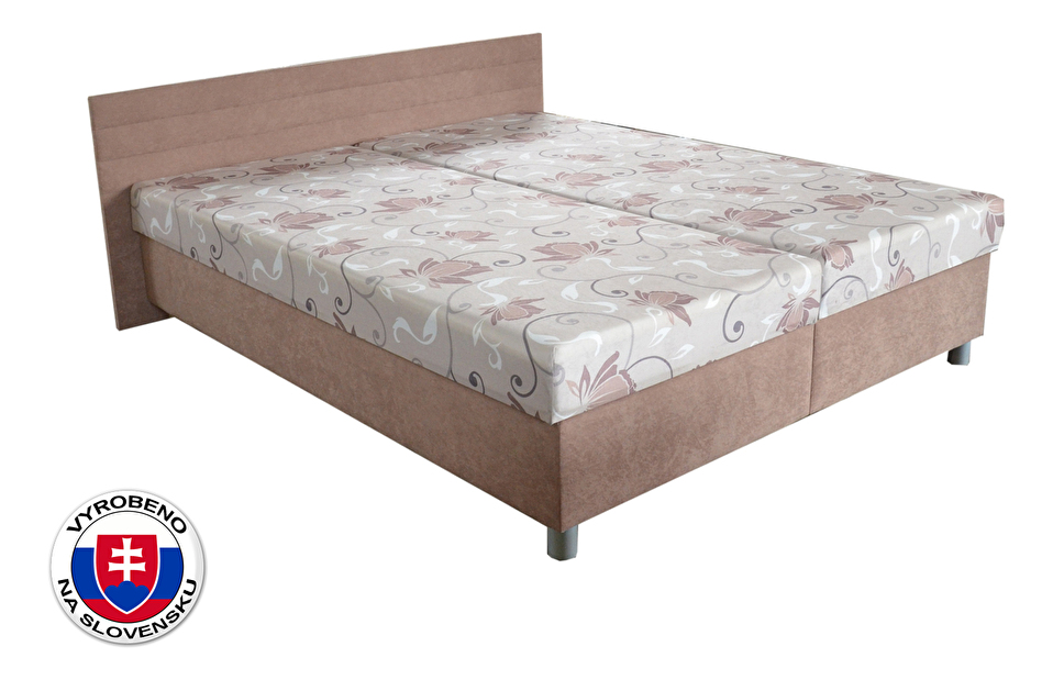 Manželská postel 160 cm BRW Etile (hnědá) (s matracemi)