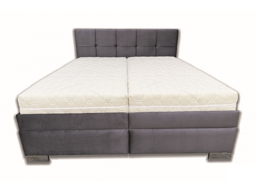 Manželská postel 180 cm Elissa (tmavě šedá) (bez matrace) (s roštem lamelovým)