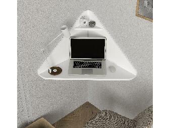  Závěsný rohový PC stolek Puliba (bílá)