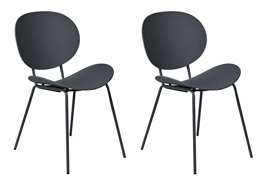 Set 2 ks jídelních židlí Sarrah (černá)