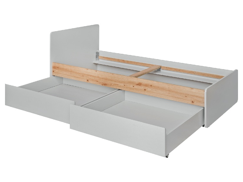 Jednolůžková postel 90 cm Voncile 20 ASPG VV BT (perlově šedá + dub artrisan) (s roštem)