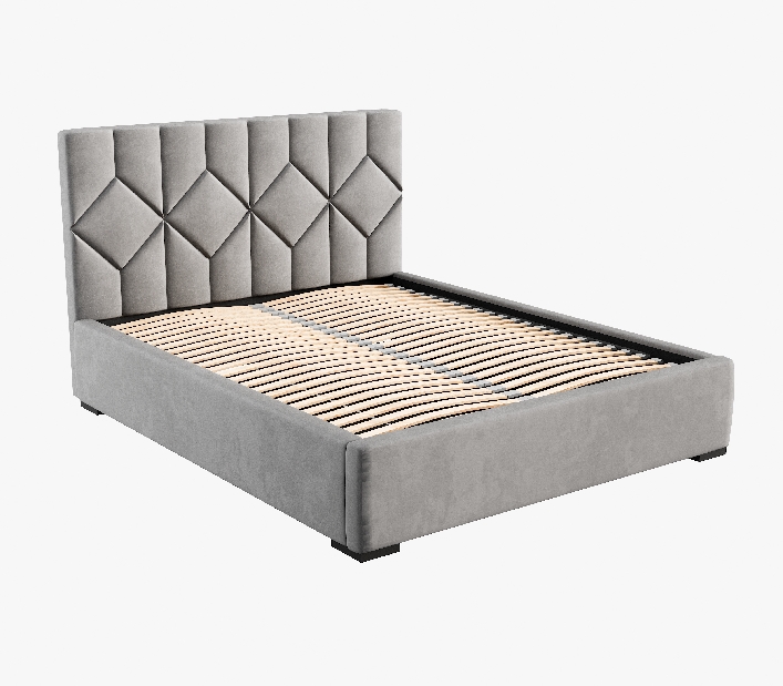 Čalouněná postel 140x200 cm Veggie 1 (šedohnědá)