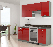 Kuchyně Roslyn 180 cm (šedá + červená)