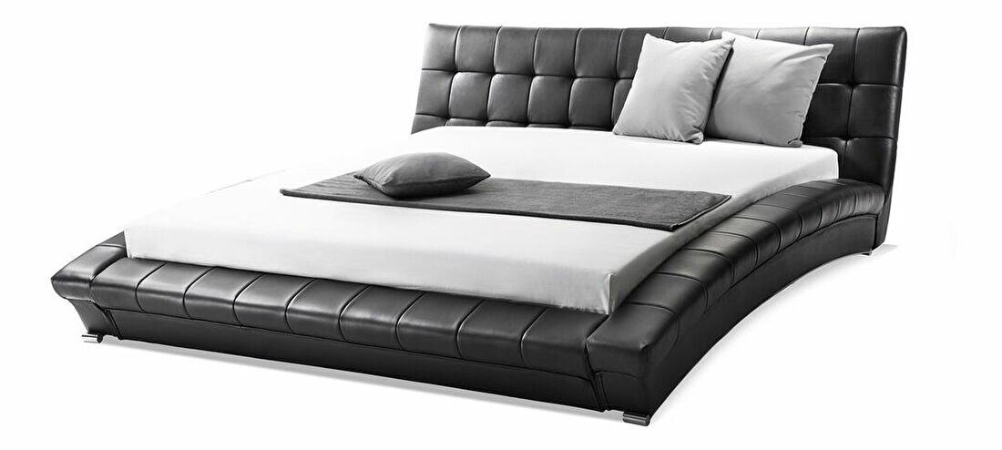 Manželská postel 180 cm LILLY (s roštem) (černá)