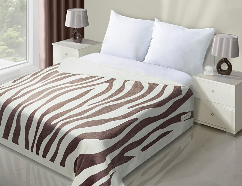 Přehoz na postel 210x170cm Zebra (hnědá)