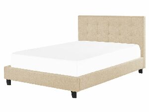 Manželská postel 160 cm Rhiannon (béžová) (s roštem a matrací)
