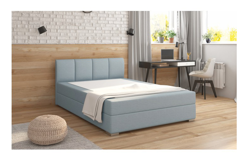 Manželská postel Boxspring 140 cm Rhoni (mentolová) (s roštem, matrací a úl. prostorem) *výprodej