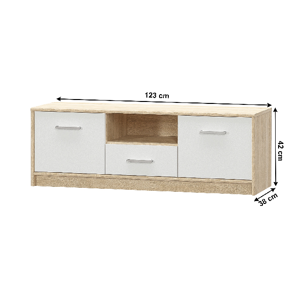 TV stolek/skříňka Thornham 2D1S (bílá)