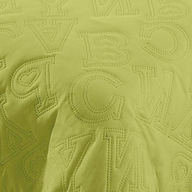 Přehoz na postel 210x170cm Letter (zelená + oranžová)