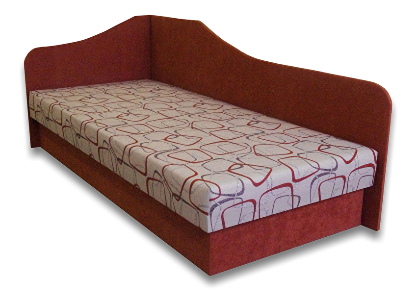 Jednolůžková postel (válenda) 80 cm Lady 87 (Cihlová 41 + Dodo 1008) (L)