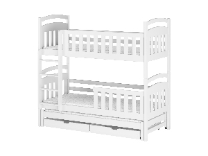 Dětská postel 90 cm VIOLA (s roštem a úl. prostorem) (bílá)