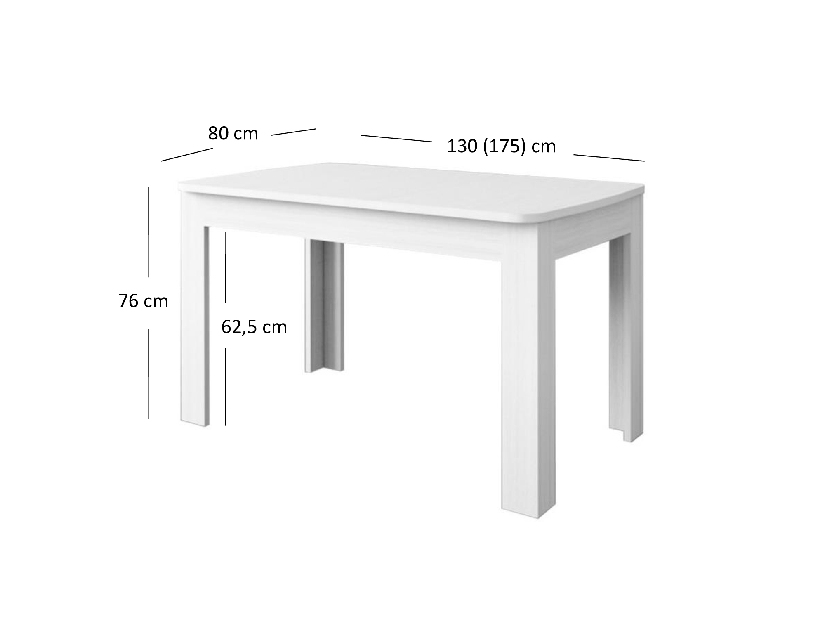 Rozkládací jídelní stůl ORONTES (krémová + dub ancona) (pro 4 až 6 osob)