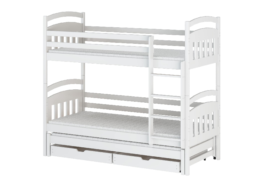 Dětská postel 90 cm ANIE (s roštem a úl. prostorem) (bílá)