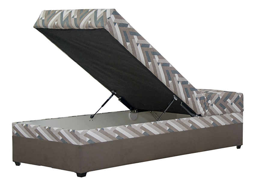 Jednolůžková postel 90 cm Blanář Evelína (hnědá) (s roštem a matrací Alena)