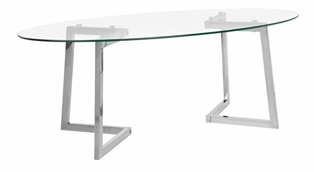 Konferenční stolek Fondi (průhledná) (stříbrné nohy)