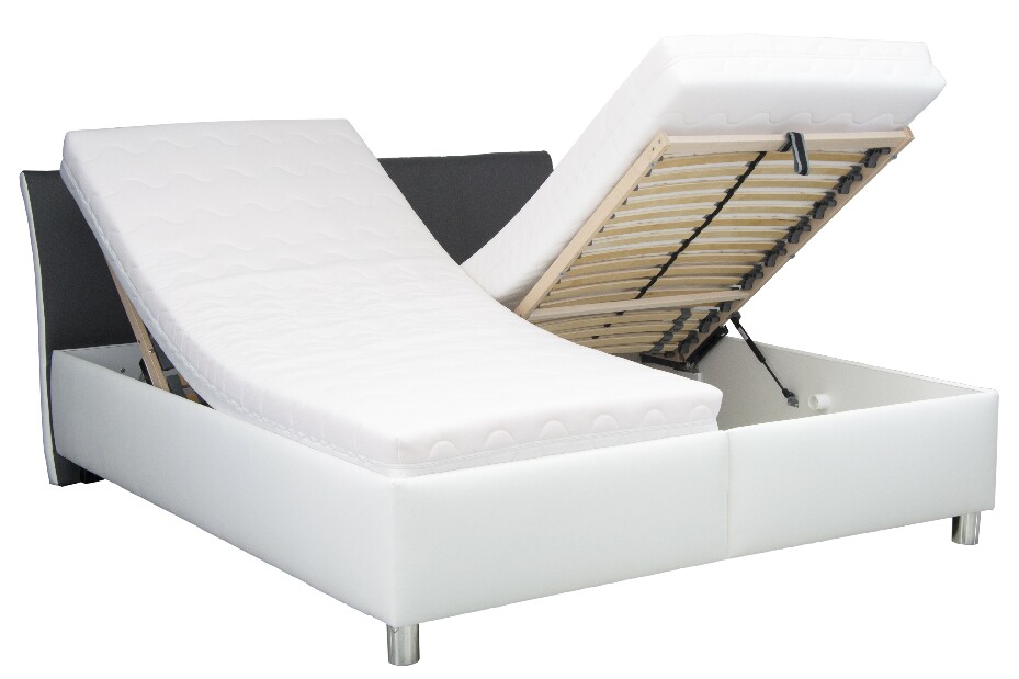 Manželská postel 180 cm Blanář Columbia (bílá) (s roštem a matrací NELLY)