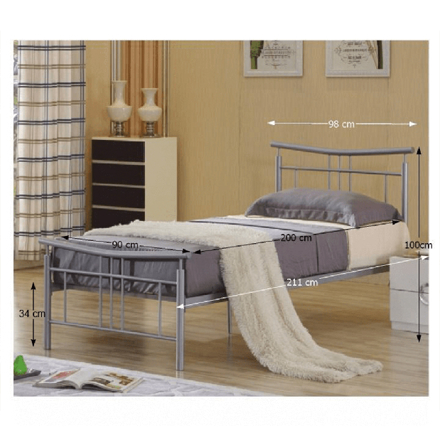 Jednolůžková postel 90 cm Dodleston (s roštem)