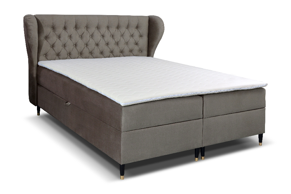 Kontinentální postel 160 cm Ortun (šedá)