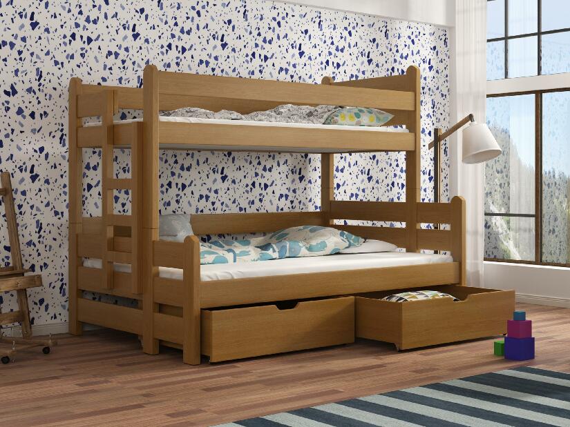 Dětská patrová postel 90 cm Bivi (dub)