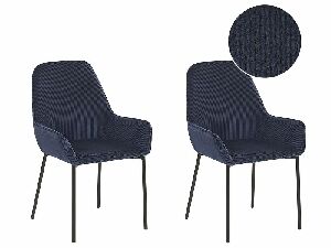 Set 2 ks. jídelních židlí LARNO (tmavě modrá)