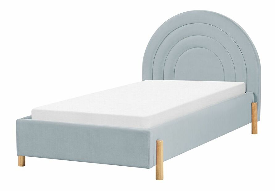 Jednolůžková postel 90 cm Annesile (modrá) (s roštem)