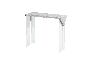 Konzolový stolek Tarni (světle šedá + lesk bílý)