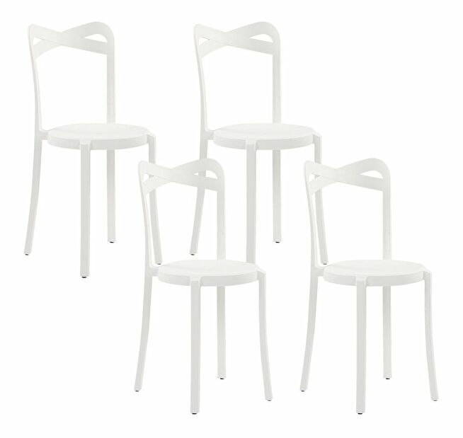 Set 4 ks. jídelních židlí Carey (bílá)