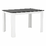 Jídelní stůl Plat (obdélník) (pro 4 osoby) (bílá + černá)