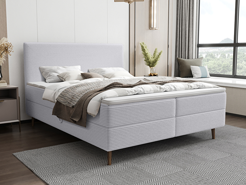 Manželská postel 160 cm Napoli Comfort (šedá) (s roštem, s úl. prostorem)