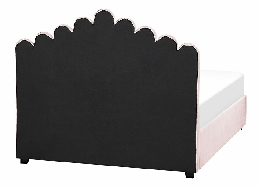 Manželská postel 140 cm Valhala (růžová) (s roštem a úložným prostorem)