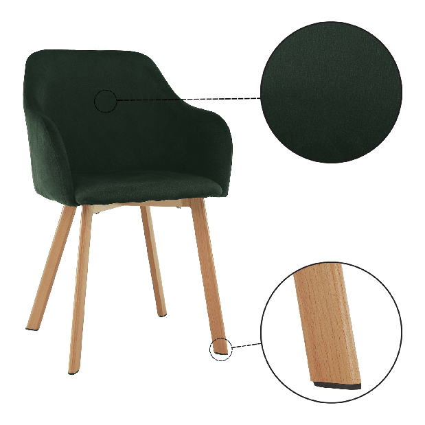 Jídelní židle Talira (zelená + buk)