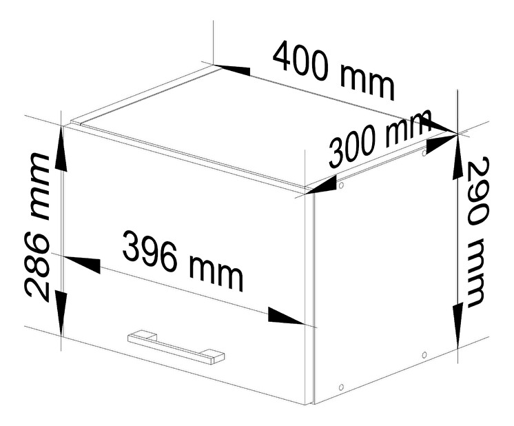 Horní kuchyňská skříňka Ozara W400K (bílá)