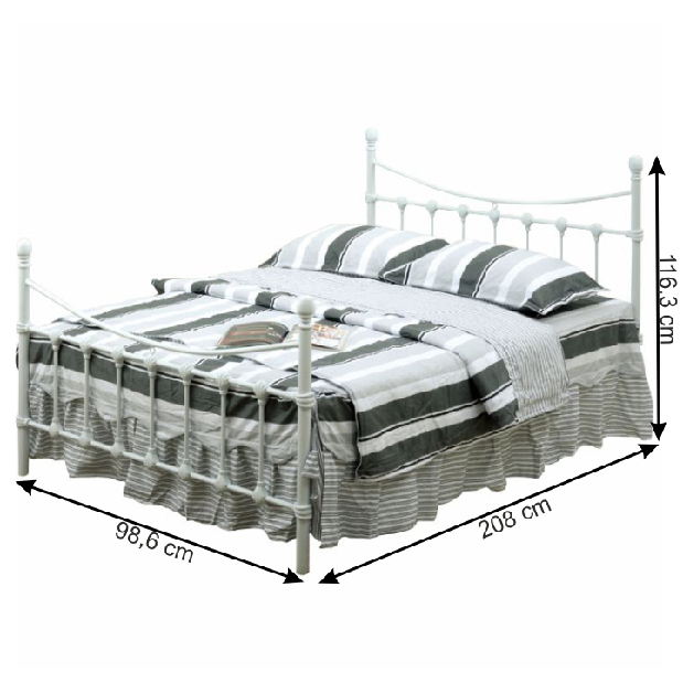 Jednolůžková postel 90 cm Nivien (s roštem)